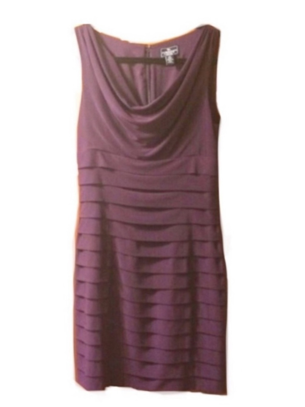 American Living Dress Plum Body Con Cowl Neck & Wide Bodice Pleating